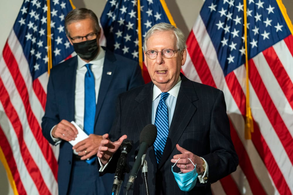 Image: Mitch McConnell, John Thune, Mitch McConnell Mike Pence