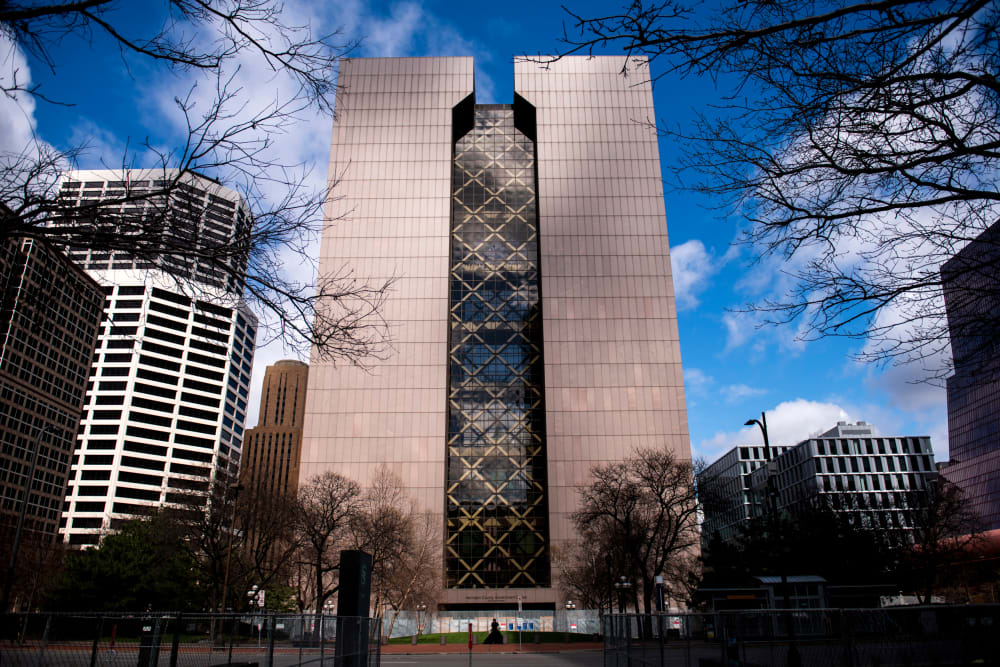 The Hennepin County Government Center on April 14, 2021, in Minneapolis.