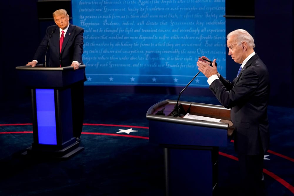 Image: Donald Trump And Joe Biden Participate In Final Debate Before Presidential Election