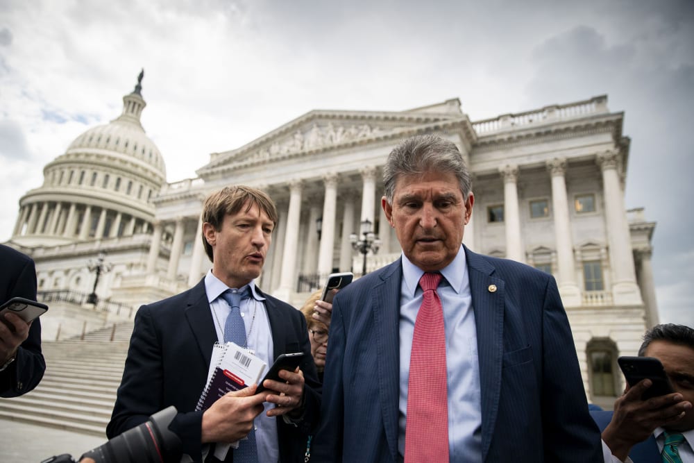 Image: Sen. Joe Manchin, D-W. Va., outside the Capitol on June 10, 2021.