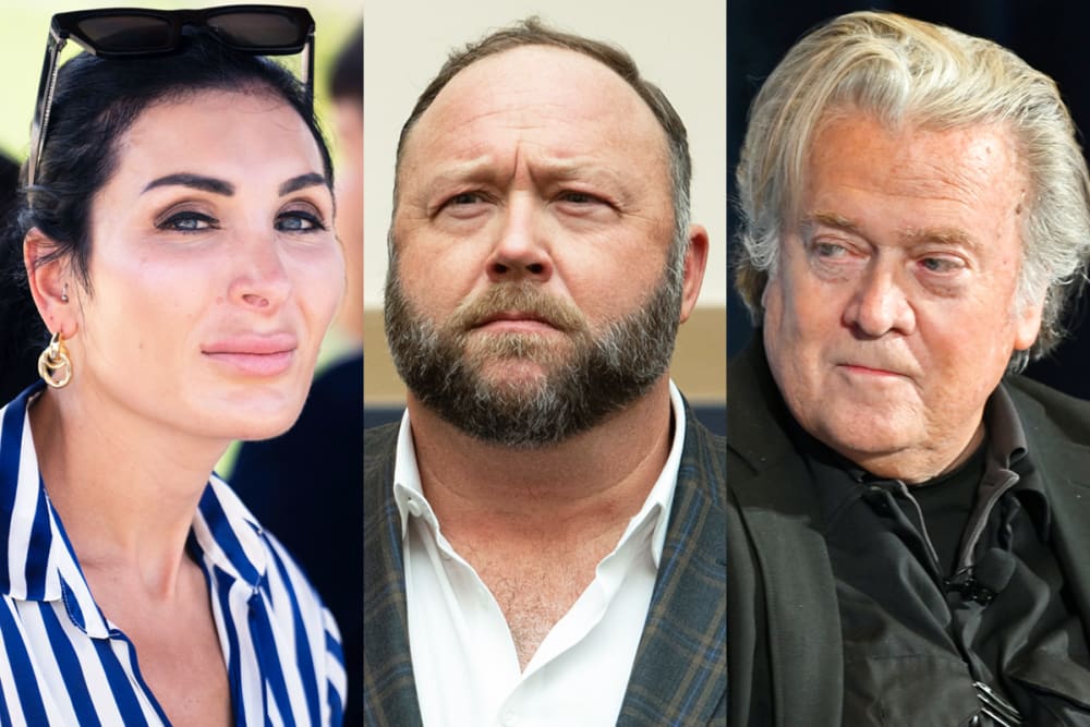 Laura Loomer; Alex Jones; Steve Bannon.