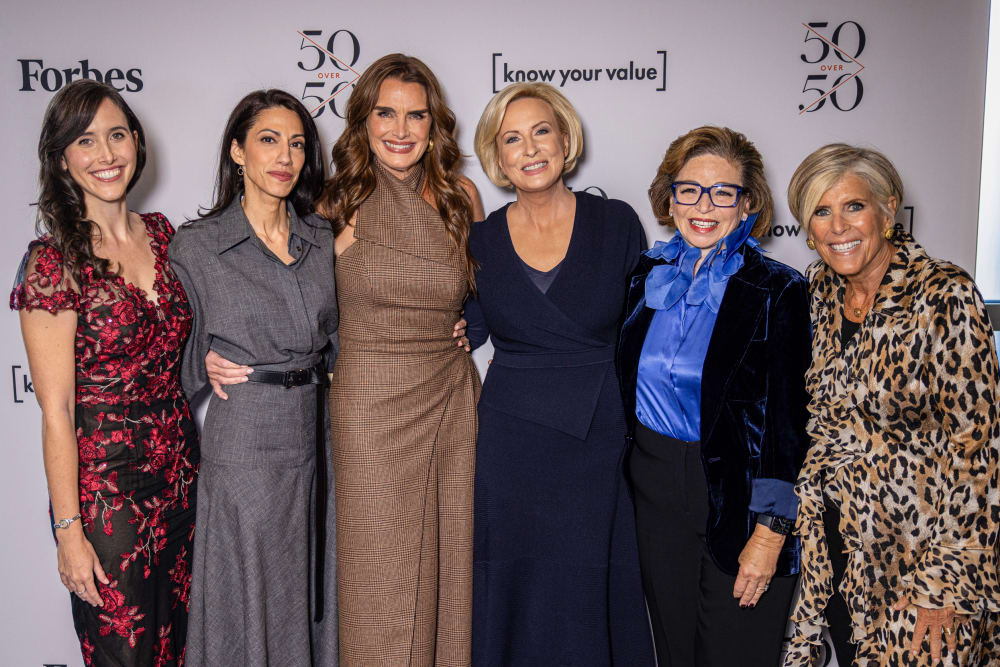 ForbesWomen editor Maggie McGrath, vice-chair of the 30/50 Summit Huma Abedin, actress and entrepreneur Brooke Shields, Know Your Value founder and "Morning Joe" co-host Mika Brzezinski, CEO of The Obama Foundation Valerie Jarrett and personal finance expert Suze Orman.