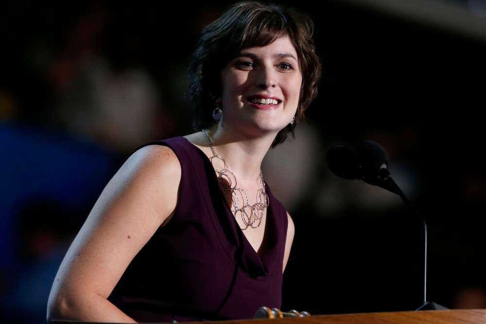 Sandra Fluke speaks at the Democratic National Convention in Charlotte, N.C. on Sept. 5, 2012.