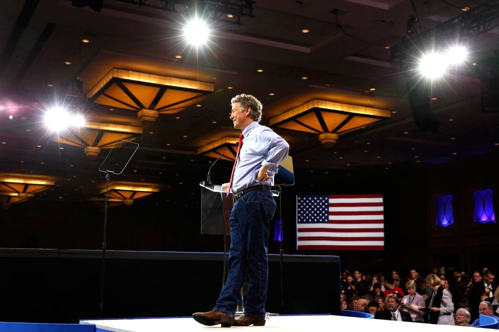 Senator Rand Paul of Kentucky speaks at the Conservative Political Action Conference (CPAC) at National Harbor, Md., Feb. 27, 2015. (Photo by Kevin Lamarque/Reuters)
