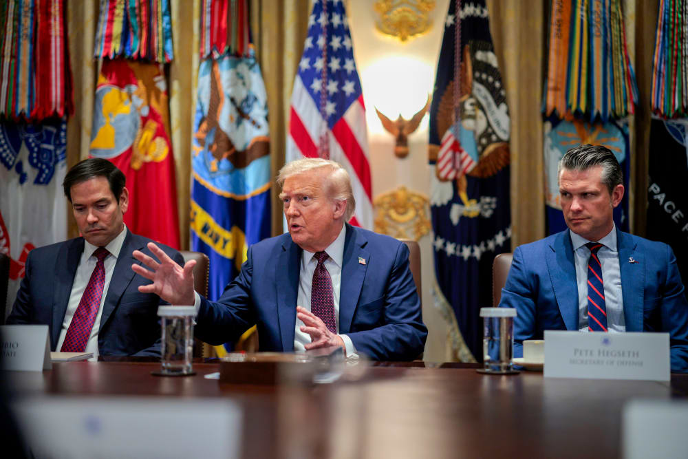 President Trump meets with cabinet at The White House.