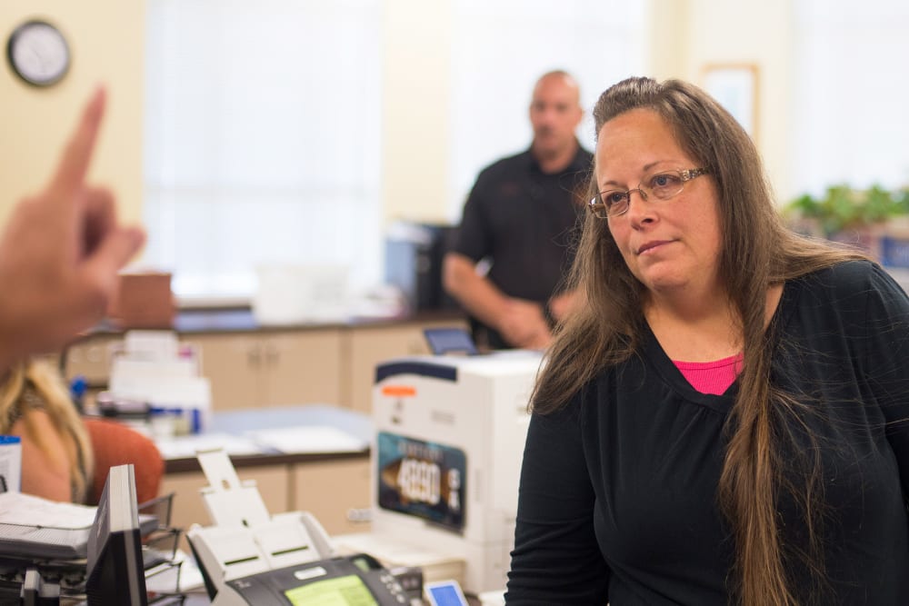 Kim Davis at the County Clerks Office in Morehead, K.Y., on Sept. 2, 2015.
