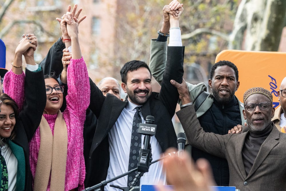 Zohran Mamdani during a campaign event in New York City.