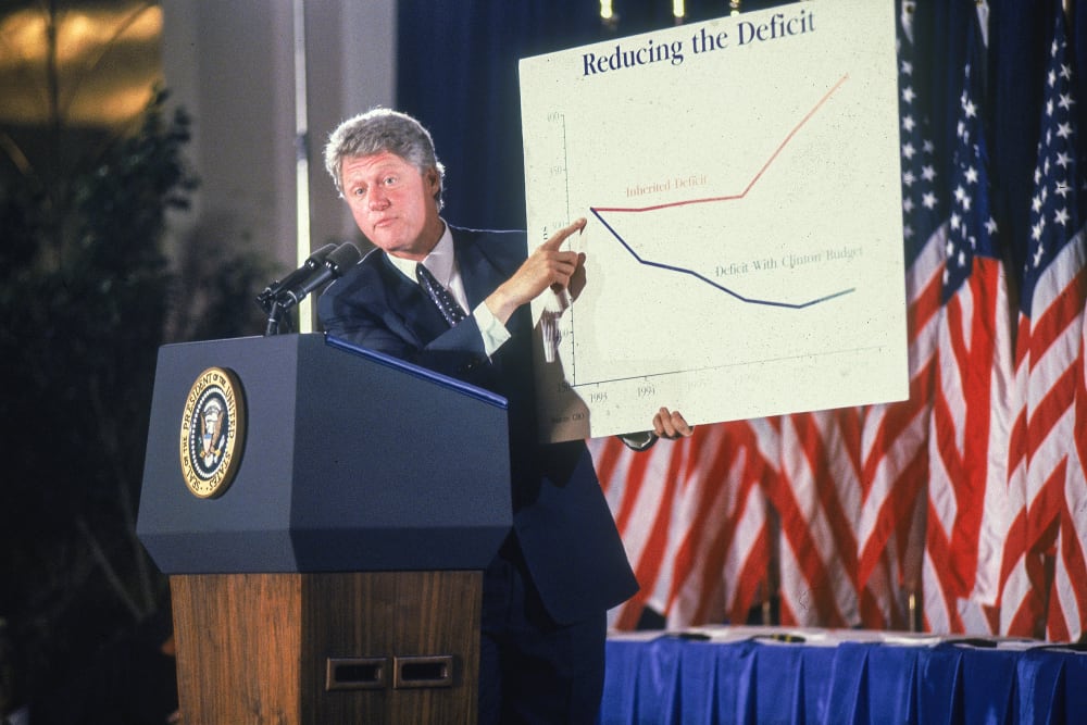 U.S. President Bill Clinton, speaking at a 'Business Roundtable' in Washington DC on June 9, 1993.