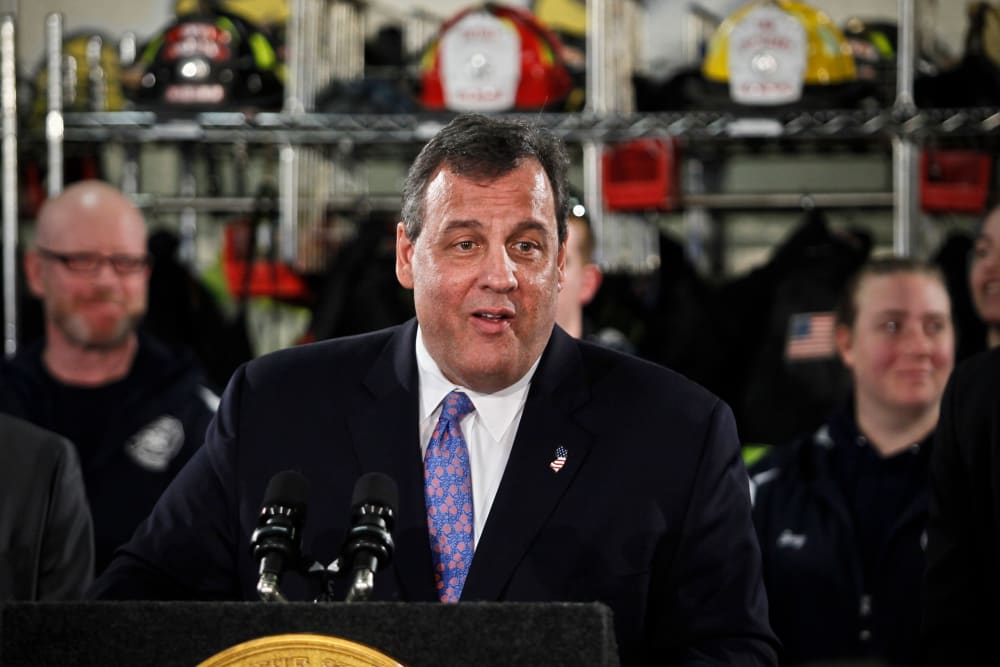 New Jersey Gov. Chris Christie speaks during a press conference on February 4, 2014 in Keansburg, New Jersey.