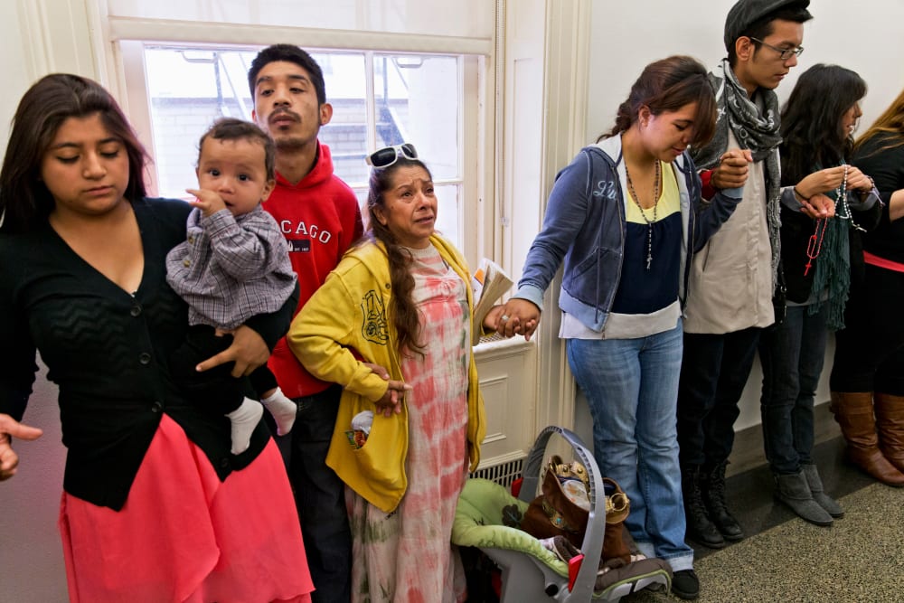 A group of young people from Arizona with undocumented parents gather outside the office of House Speaker John Boehner of Ohio, Tuesday, Oct. 22, 2013