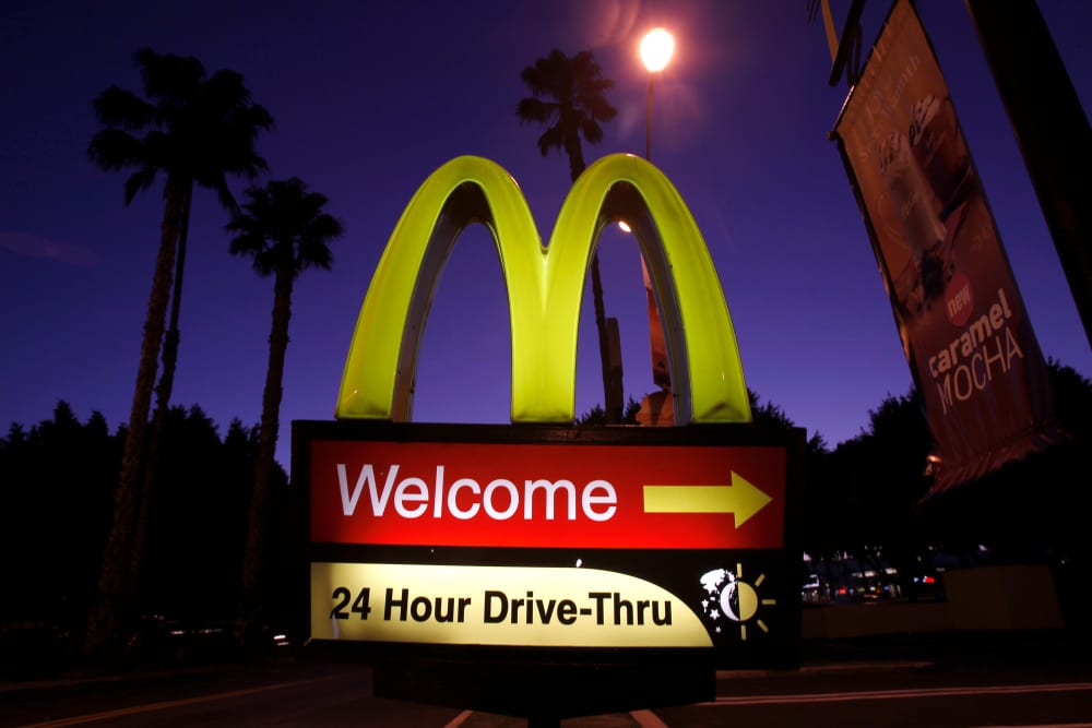 A McDonald's restaurant's drive-thru sign is pictured in Los Angeles, Calif. (Photo by Mario Anzuoni/Reuters)