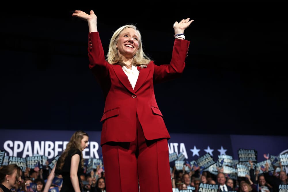 Abigail Spanberger during her election night rally in Richmond, V.A.
