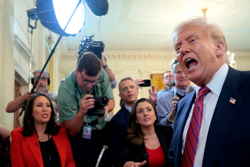 President Trump and reporters