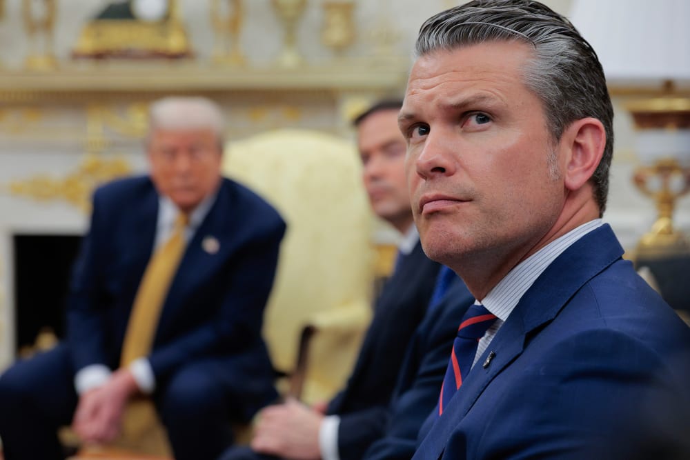 Pete Hegseth and Donald Trump at the White House.