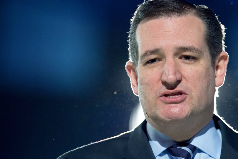 Sen. Ted Cruz (R-TX) delivers remarks announcing his candidacy for the Republican nomination to run for US president March 23, 2015, inside the Vine Center at Liberty University, in Lynchburg, Va. (Photo by Paul J. Richards/AFP/Getty)