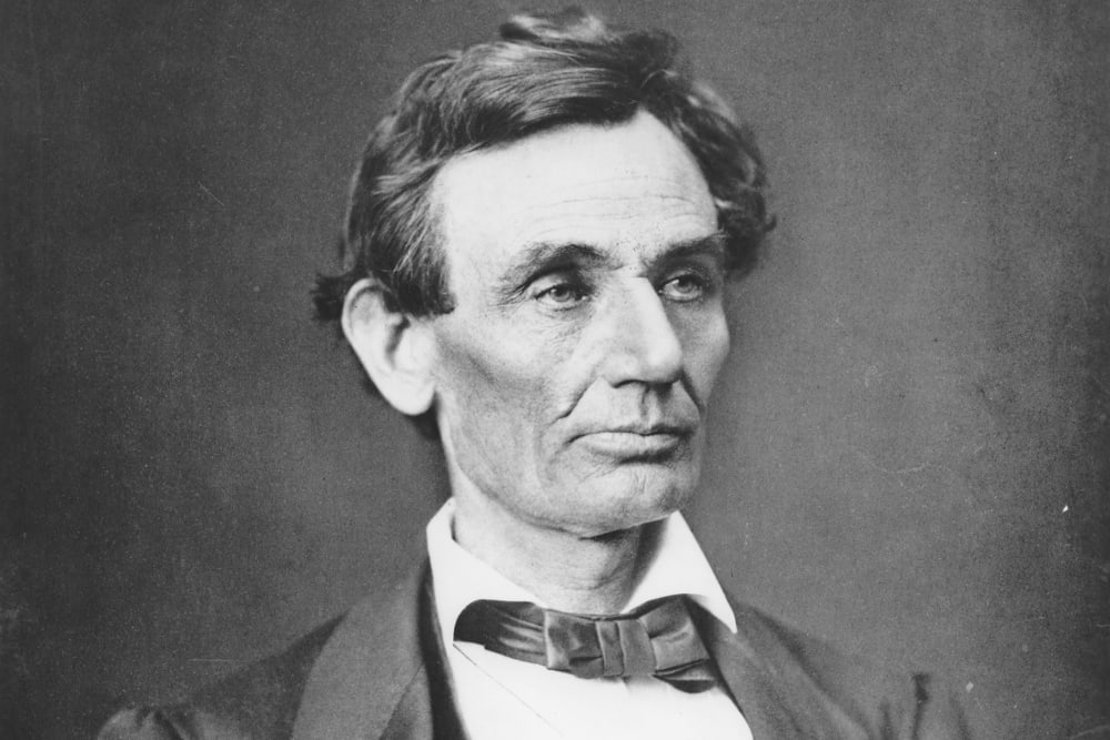 Abraham Lincoln (1809 - 1865), 16th President of the United States, 1860.