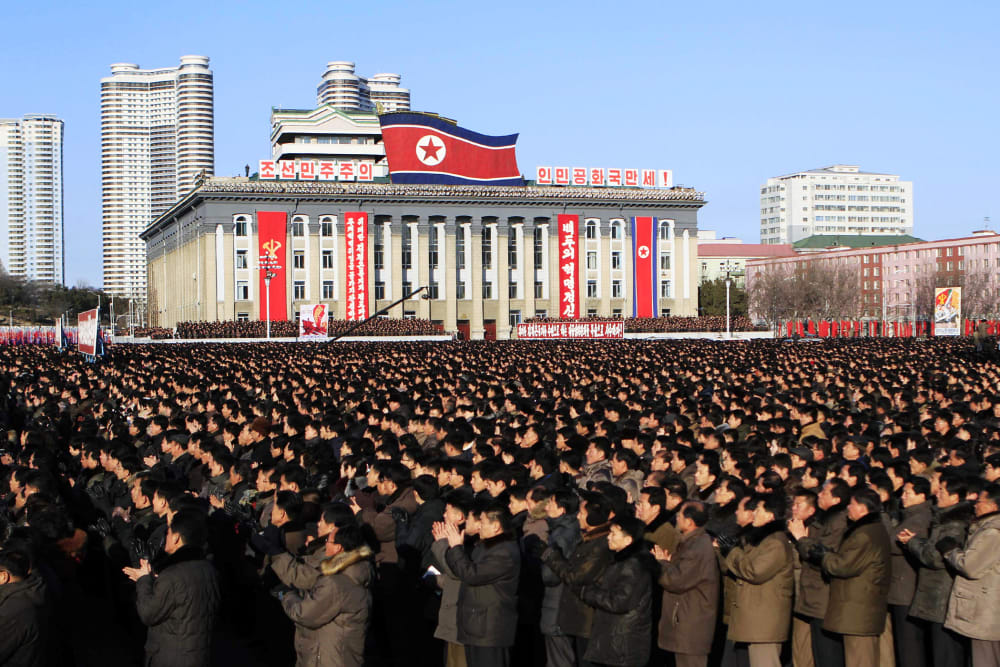 North Koreans gather at Kim Il Sung Square, following their leader Kim Jong Un's new year address in Pyongyang, North Korea, Jan. 5, 2016. (Photo by Jon Chol Jin/AP)