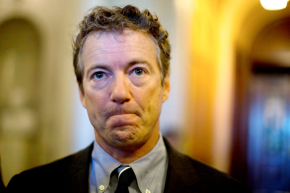 U.S. Senator Rand Paul (R-KY) speaks to the press at the U.S. Capitol in Washington, Sept. 25, 2013.