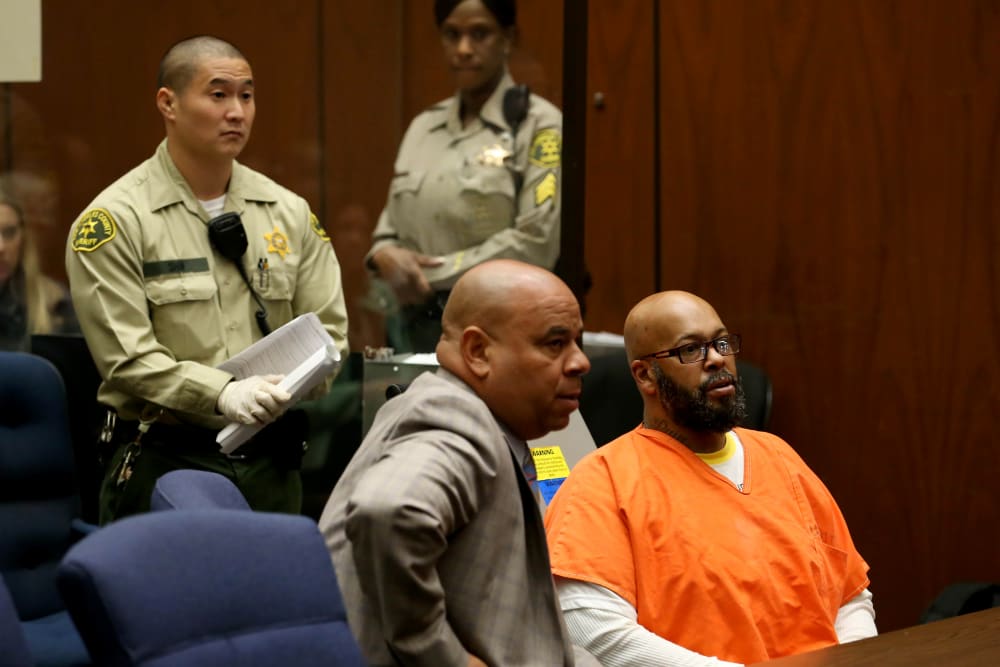 Former rap mogul Marion "Suge'' Knight appears in court with his Lawyer Matthew P Fletcher in Los Angeles April 8, 2015, on charges that he and comedian Micah "Katt" Williams stole a photographer's camera in Beverly Hills. (Photo by Irfan Khan/Reuters)