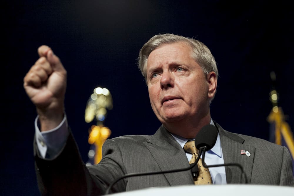 U.S. Republican presidential candidate Lindsey Graham speaks at the the Iowa Faith and Freedom Coalition Forum in Des Moines, Iowa, Sept 19, 2015. (Photo by Brian Frank/Reuters)