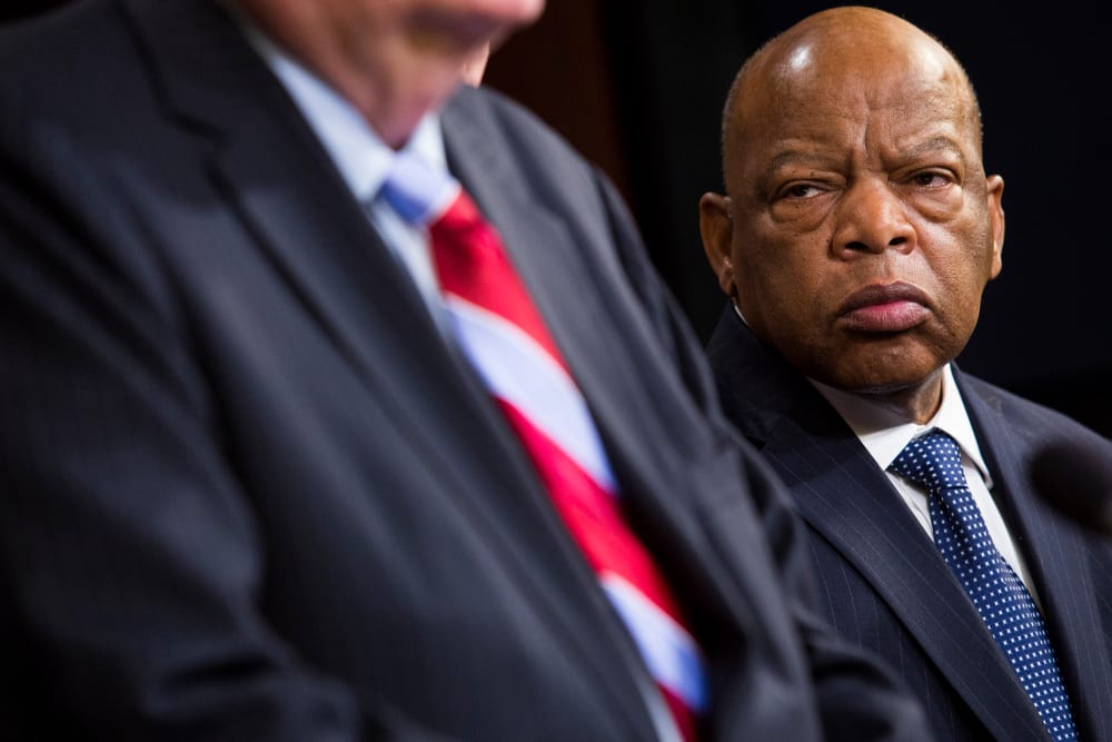 U.S. Rep. John Lewis (D-GA) looks on during a news conference on Capitol Hill, on Jan. 16, 2014 in Washington, DC.