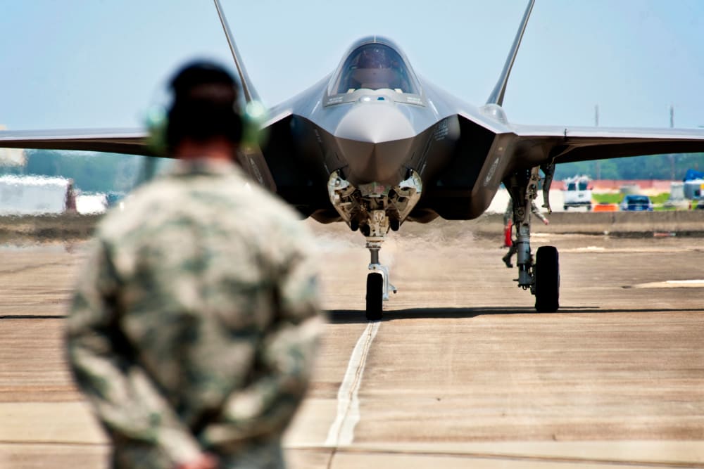 A Lockheed Martin F-35 Lightning II at Eglin Air Force Base, Fla.