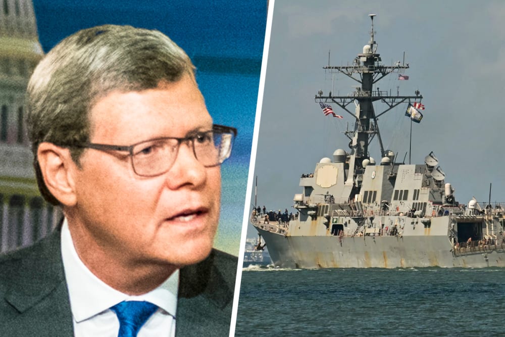 Charlie Sykes; The USS Gravely, a US Navy warship.
