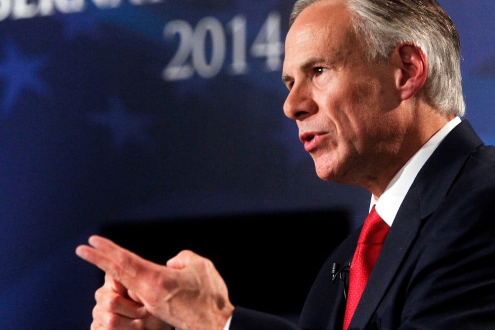 Texas Attorney General Greg Abbott answers a question during the Rio Grande Valley Gubernatorial Debate in Edinburg, Texas on Sept. 19, 2014. (Gabe Hernandez/The McAllen Monitor/Pool/AP)