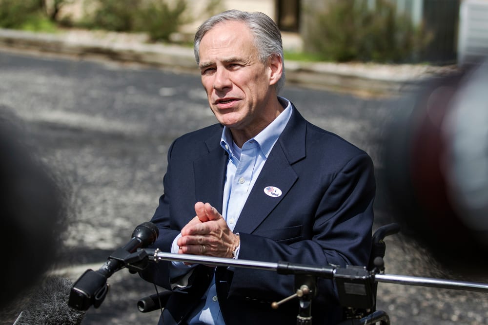 Republican gubernatorial candidate Greg Abbott speaks with the media in Austin, Texas, on March 4, 2014. (Photo by Ricardo Brazziell/Austin American-Statesman/AP)