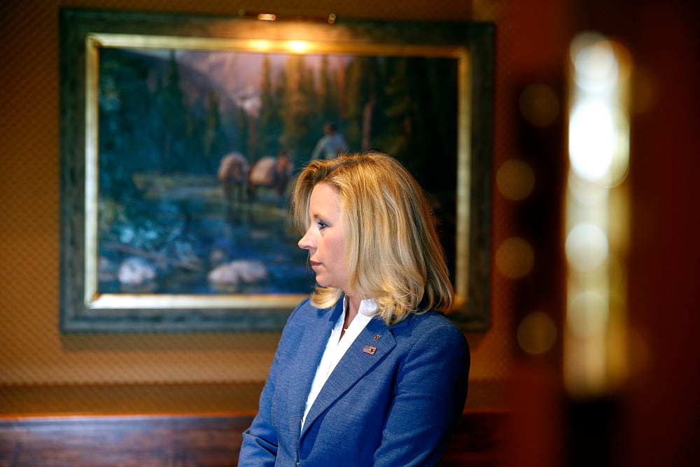 Then Senate candidate Liz Cheney, daughter of former Vice President Dick Cheney, in Little America Hotel and Resort, Cheyenne, Wyo., July 17, 2013. Cheney has announced she is considering another congressional bid. (Photo by Marc Piscotty/Getty)