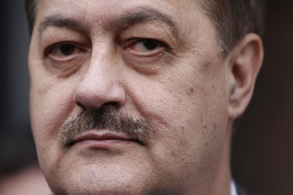 Donald "Don" Blankenship, former chief executive officer of Massey Energy Co., exits the Robert C. Byrd U.S. Courthouse in Charleston, W. Va. on Dec. 3, 2015. (Photo by Calvin Mattheis/Bloomberg/Getty)