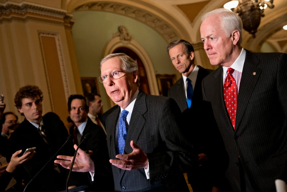 Senate Minority Leader Mitch McConnell on Capitol Hill in Washington, November 5, 2013.