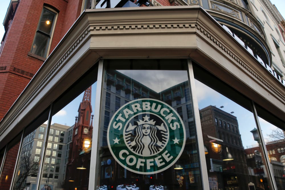 An exterior view of a Starbucks. (Photo by Drew Angerer/Getty)