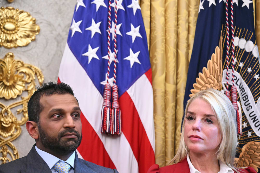 FBI Director Kash Patel and US Attorney General Pam Bondi.