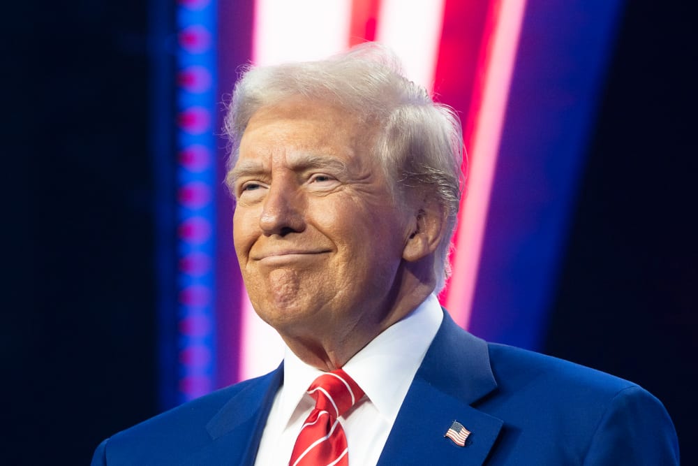 Donald Trump smiling.