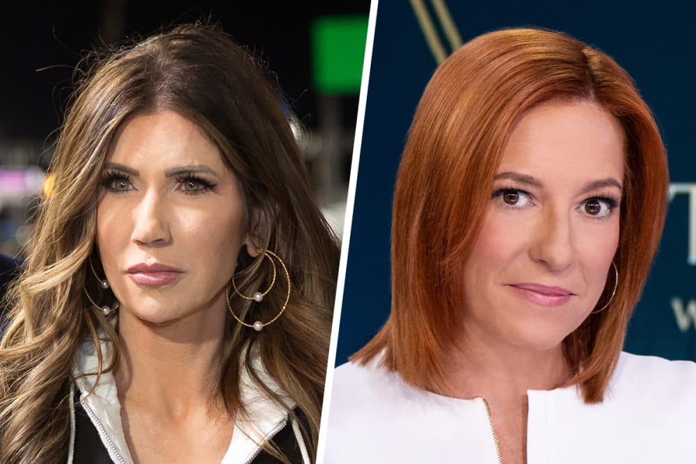 U.S. Homeland Security Secretary Kristi Noem and Jen Psaki