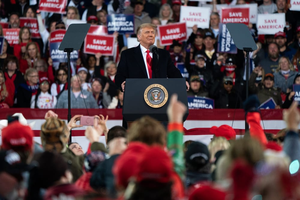 Donald Trump during a rally in Valdosta, G.A., on Dec. 5, 2020.