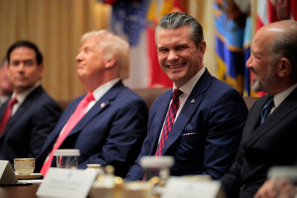 Secretary of War Pete Hegseth during a Cabinet meeting in the White House.