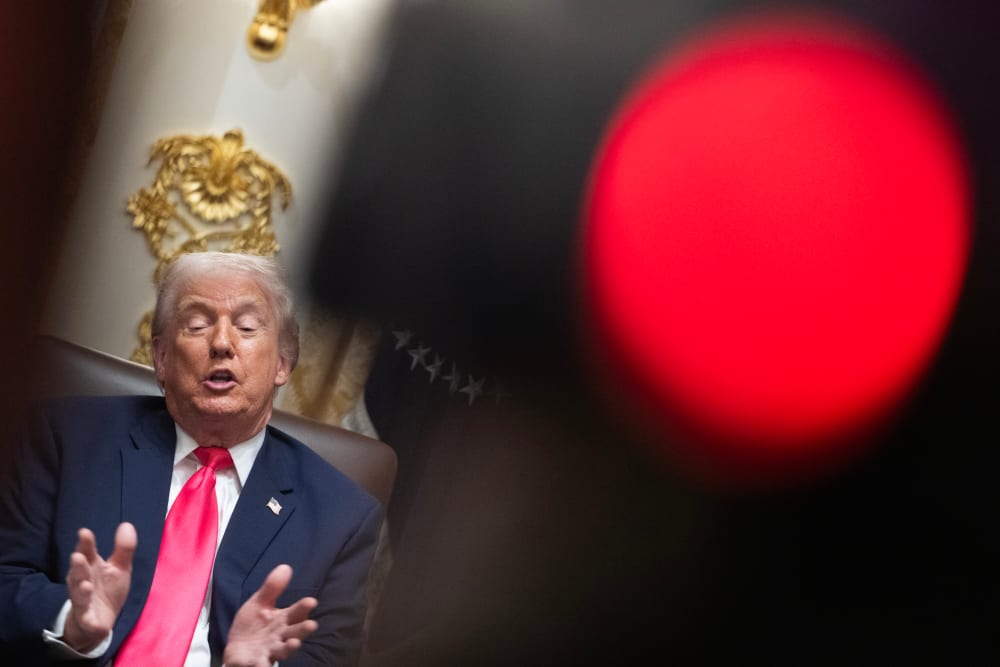 US President Donald Trump speaks during a Cabinet Meeting in the Cabinet Room of the White House in Washington, D.C., on Dec. 2, 2025.