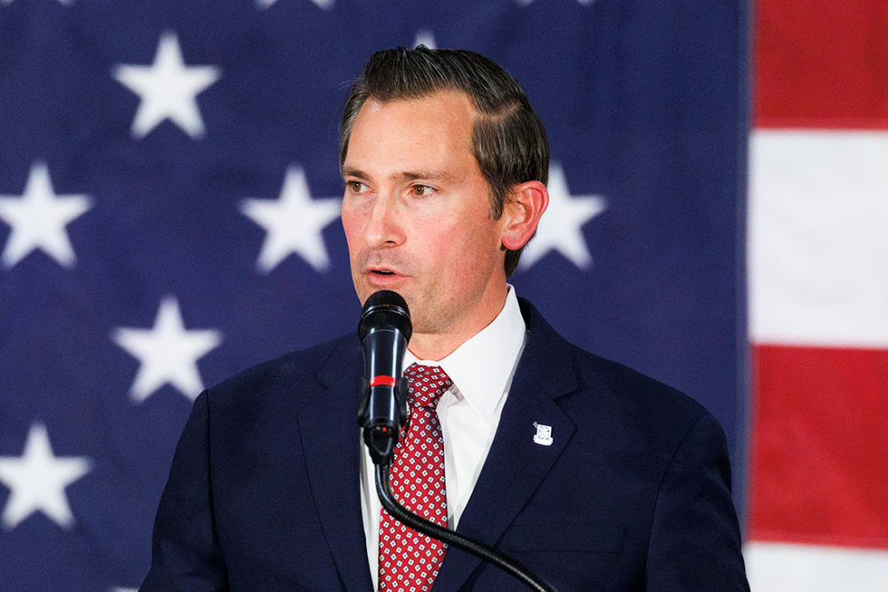 House of Representative-elect Republican Matt Van Epps delivering his victory speech.