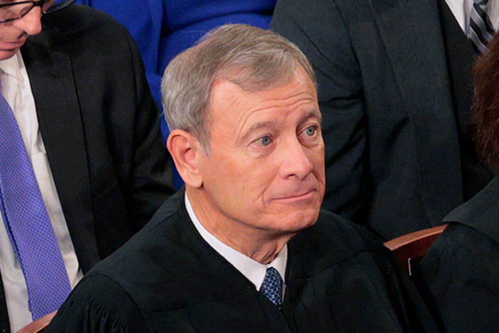 Chief Justice of the Supreme Court John Roberts, Justice Elena Kagan, Justice Brett Kavanaugh, Justice Amy Coney Barrett, and retired Justice Anthony Kennedy on March 4, 2025, at the U.S. Capitol.