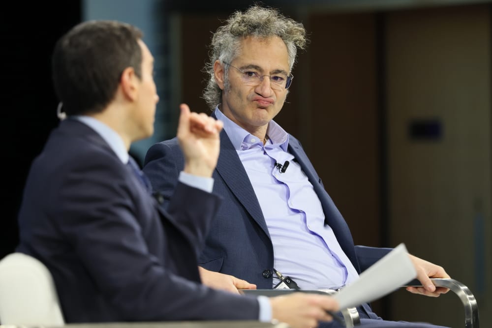 New York Times columnist Andrew Ross Sorkin and Palantir co-founder and CEO Alex Karp speak.