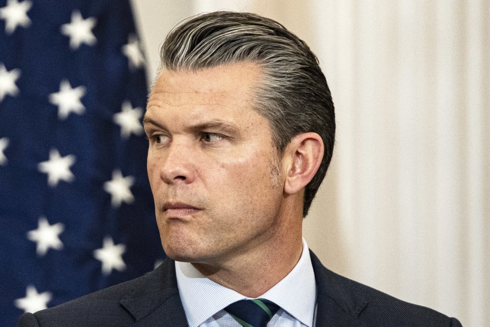 US Secretary of War Pete Hegseth delivers remarks in Washington D.C.