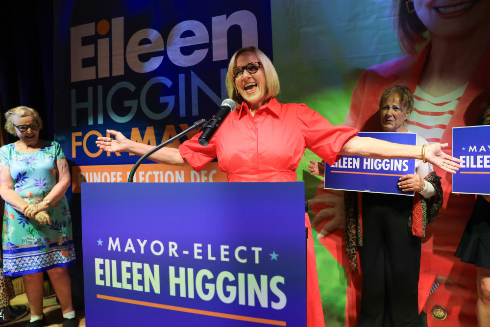 Miami Mayor-elect Eileen Higgins speaks to supporters