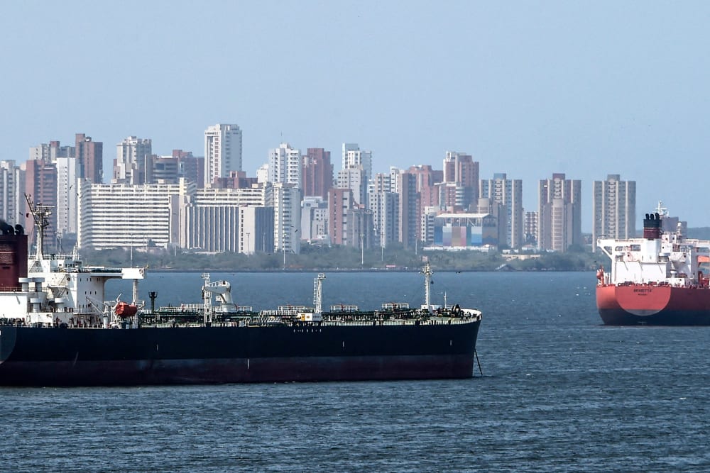 Oil tankers sail the Maracaibo Lake on March 15 , 2019 in Maracaibo, Venezuela.