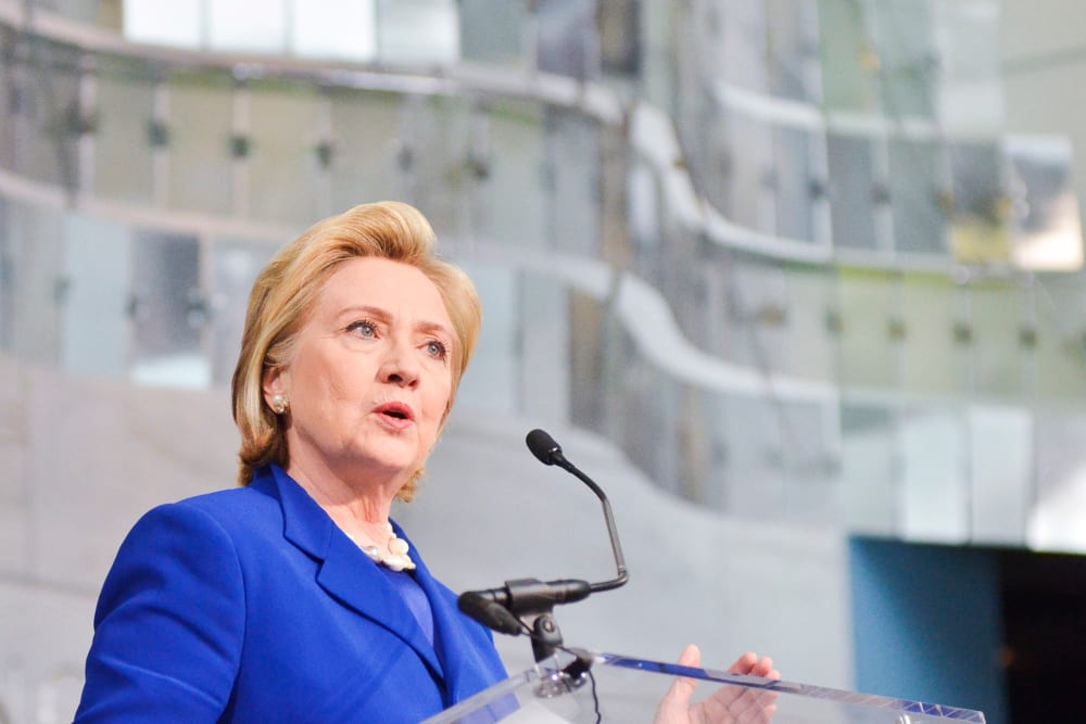Hillary Clinton speaks at The Smithsonian's National Museum Of American History on June 17, 2014 in Washington, DC.Image: 2014 Naturalization Ceremony Hosted By The Smithsonian's National Museum Of American History