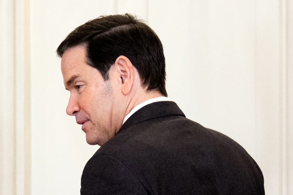 Secretary of State Marco Rubio in the State Dining Room of the White House.