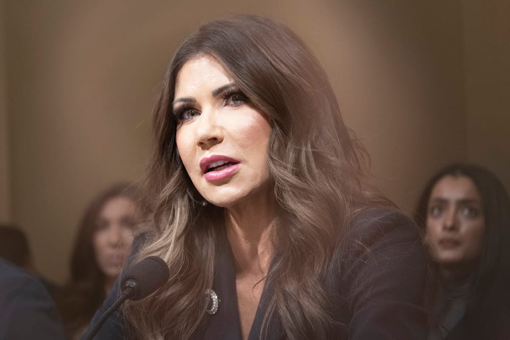 The Department of Homeland Security Secretary, Kristi Noem at the Capitol.