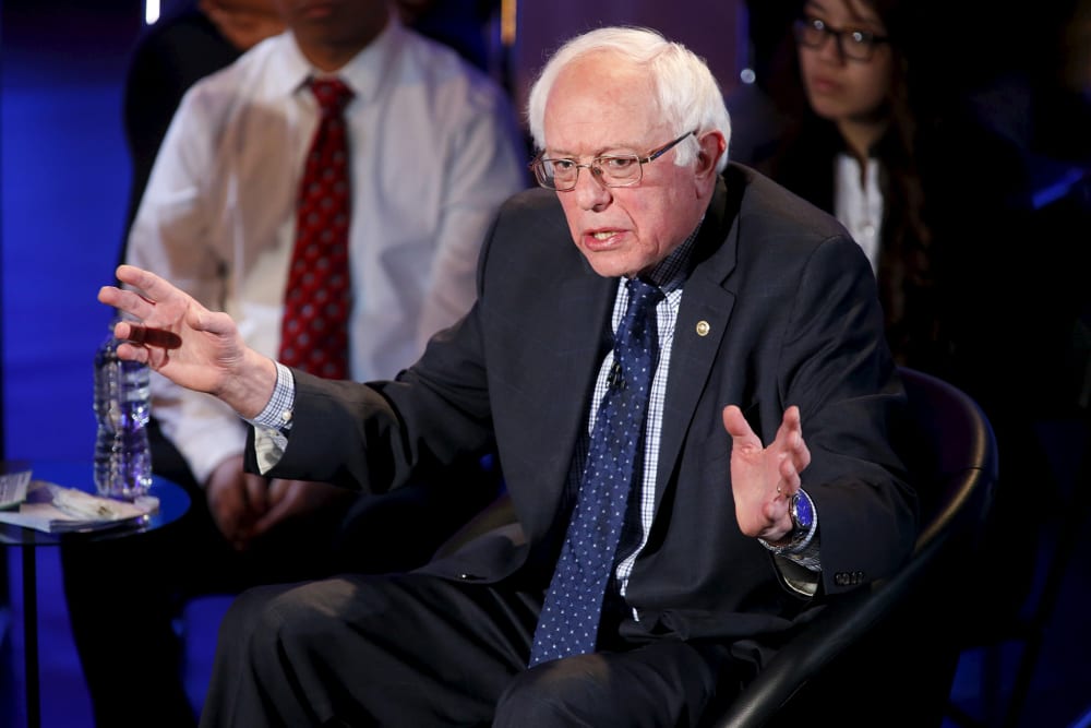 Democratic presidential candidate Sen. Bernie Sanders (D-VT) speaks at The Iowa Brown and Black Forum at Drake University in Des Moines, Iowa, Jan. 11, 2016. (Photo by Aaron Bernstein/Reuters)