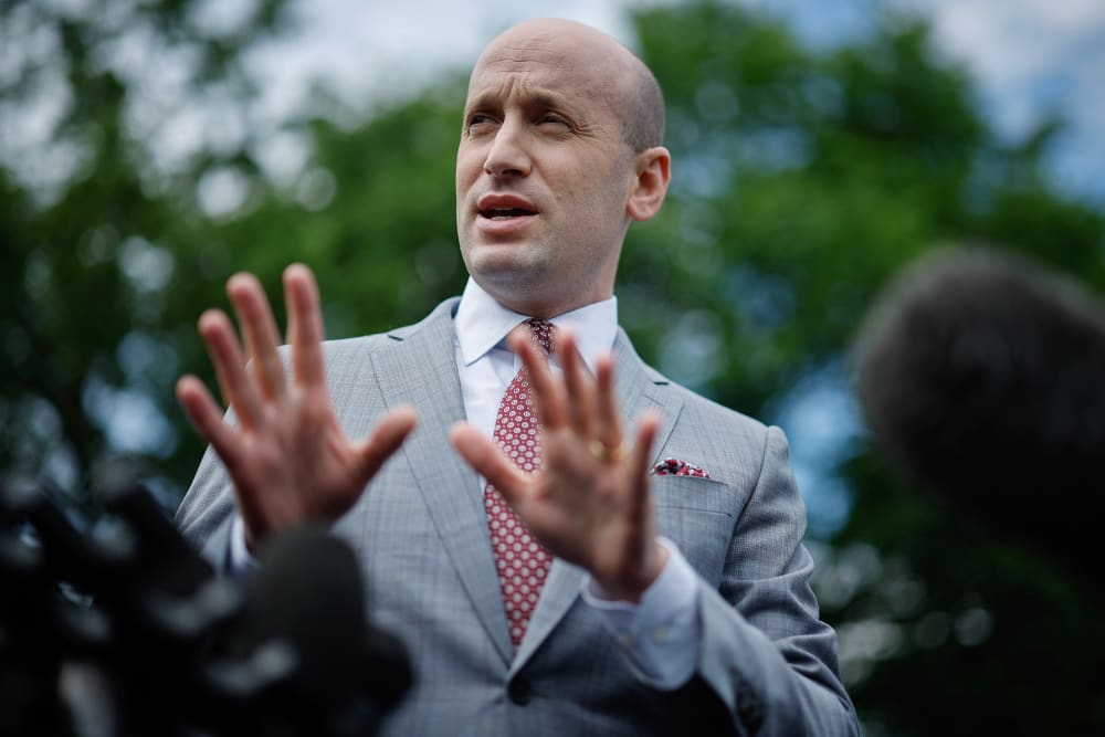 Deputy Chief Of Staff Stephen Miller Speaks To Press At The White House